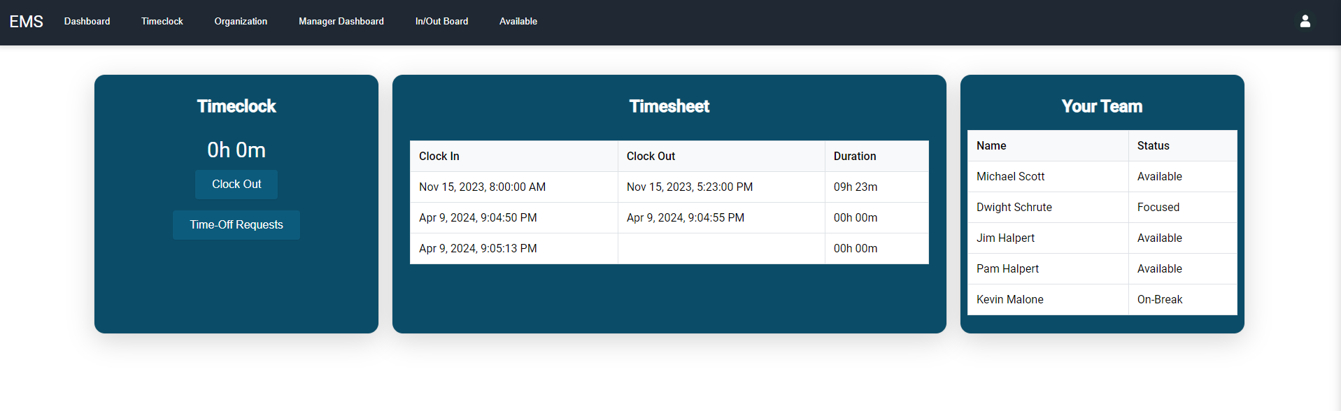 Timesheet Dashboard